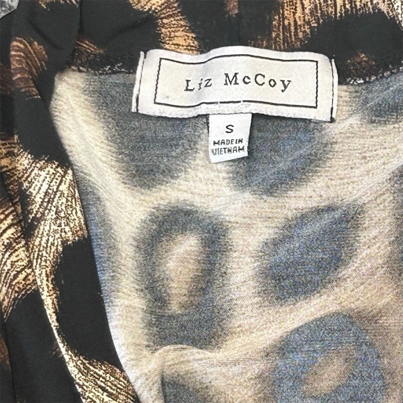 Liz McCoy Leopard Print Open Front Cardigan Top Animal Print - Picture 2 of 3